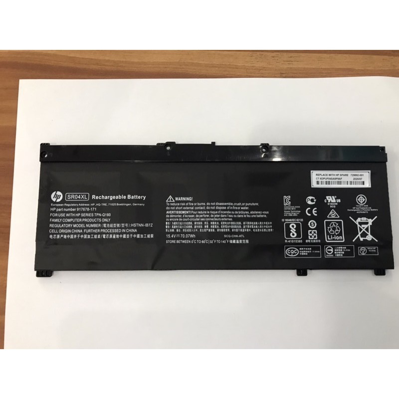 Pin Laptop HP Omen 15-CE015DX 15-CE000 15-DC0000 15-CB045WM Series Mã Pin SR04XL Hàng Mới 100%