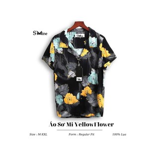 Áo sơ mi nam họa tiết YellowFlower vải Lụa thoáng mát, thấm hút, không nhăn form regular SMINE