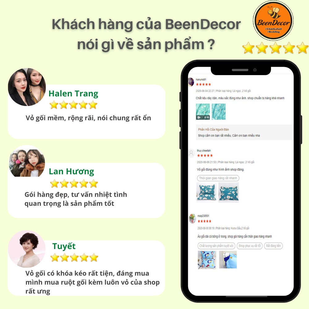 Vỏ gối Cotton 100% loại 1 dày mát, có lót bông, size 45x65cm
