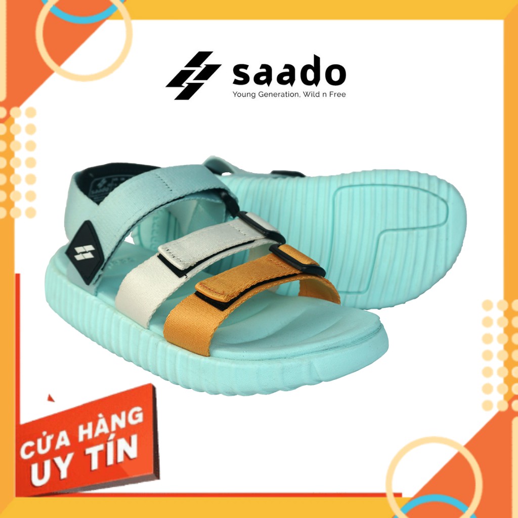 Dép sandal nữ SAADO xanh băng giá đi học, đi chơi [HÀNG CHÍNH HÃNG]