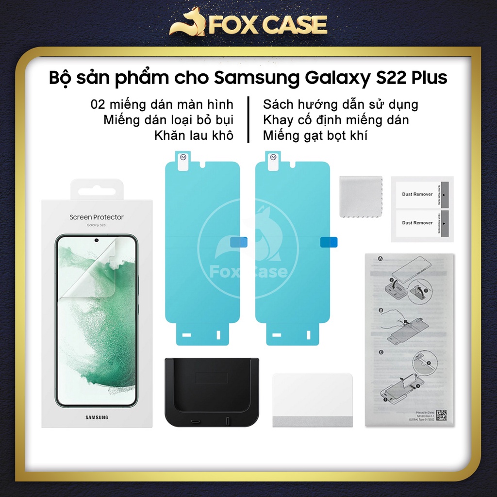 Bộ 2 miếng dán màn hình S23 Ultra, S23 Plus, S23, S22 Ultra chính hãng, có bán lẻ 1 miếng - Fox Case