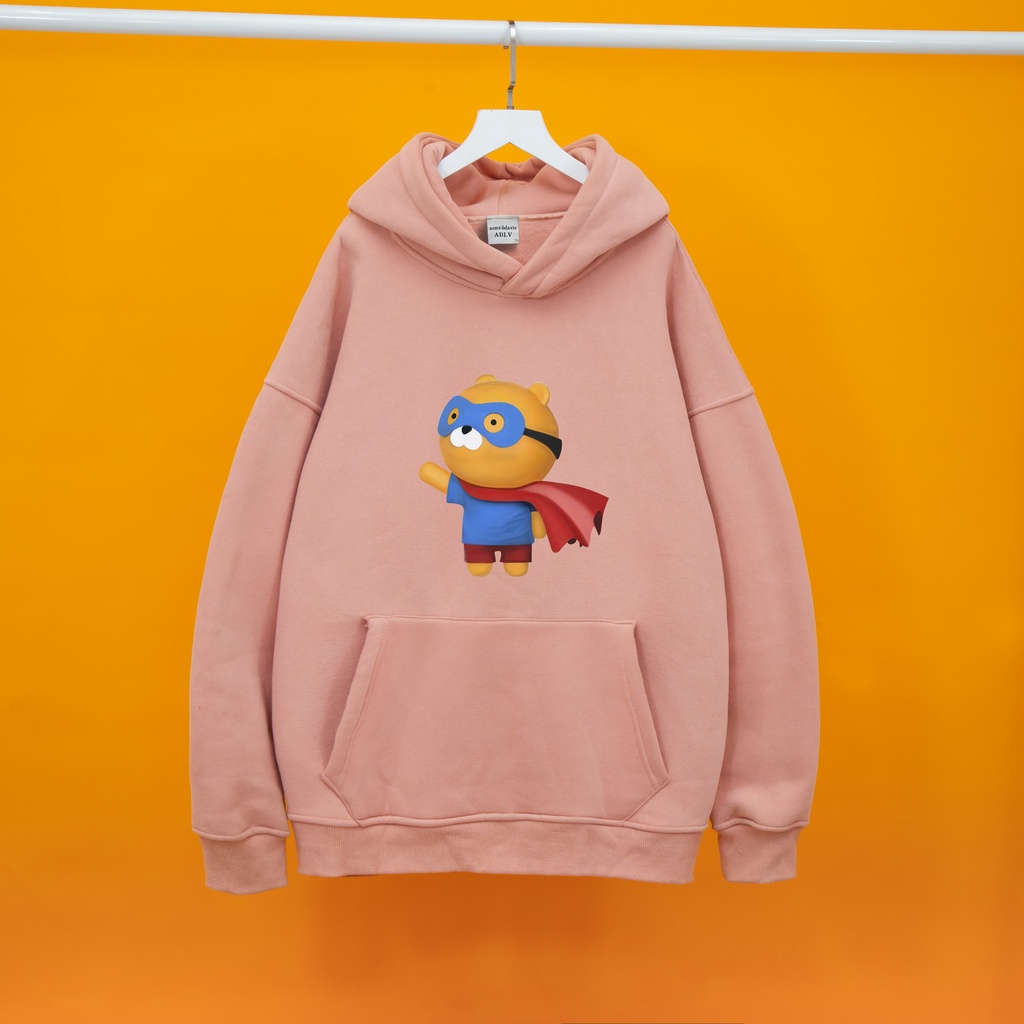 Áo nỉ Hoodie ADLV GẤU SUPERMAN Hogoto shop , Áo hoodie nam nữ nỉ bông cotton