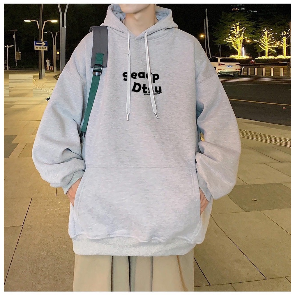 Áo hoodie nỉ ngoại Seacp Dtsu Unisex [FREESHIP] Hoodies form rộng tay bồng kiểu dáng đơn giản đường phố sweater peonyb