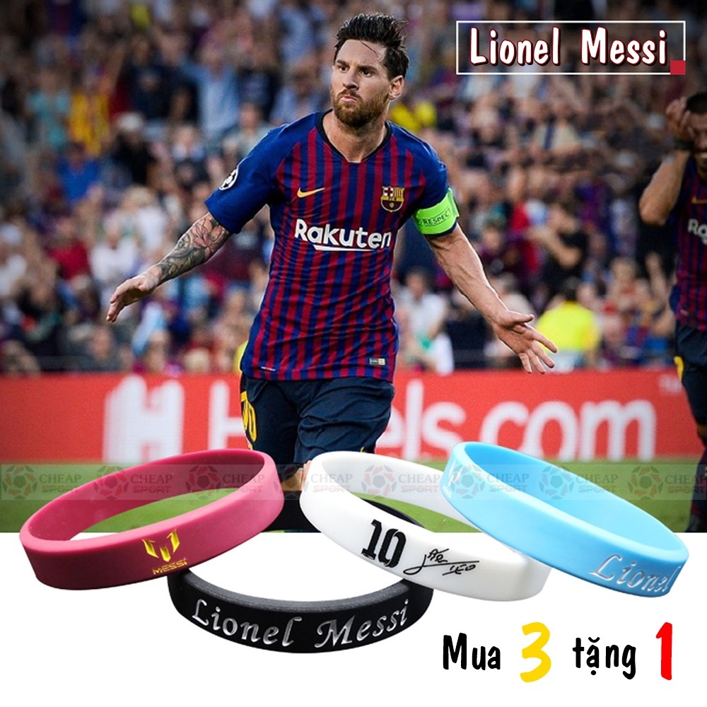 Vòng Tay Cao Su Bóng Đá 1.0 Cao Cấp In Logo Các Ngôi Sao Bóng Đá Ronaldo Cr7, Messi, Neymar