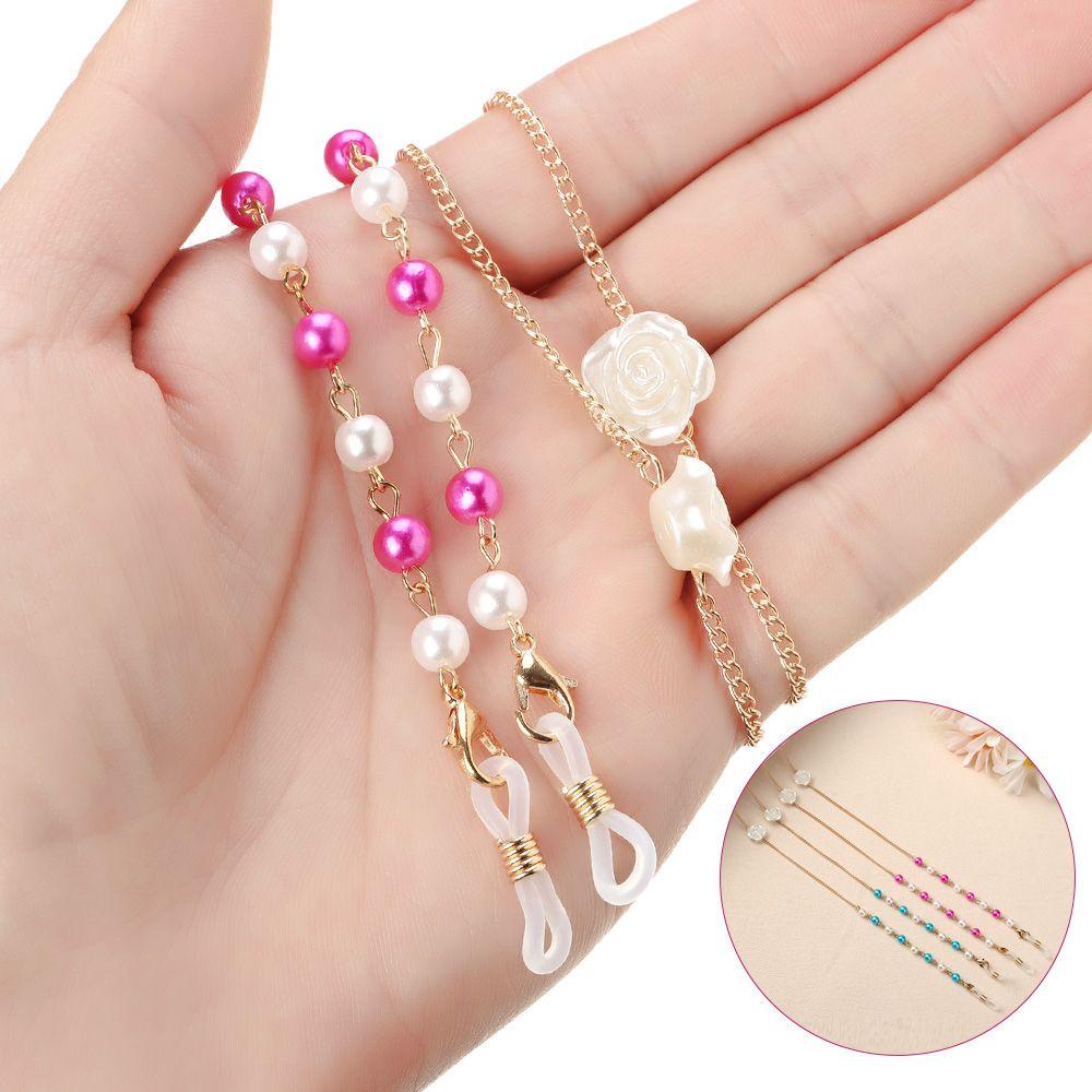 Chuỗi Dây Đeo Mắt Kính Chống Thất Lạc Đính Hoa Tiện Dụng Giá Đỡ