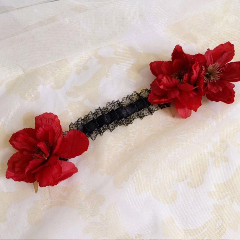 Băng Đô Cài Tóc Phối Ren Hoa Phong Cách Lolita