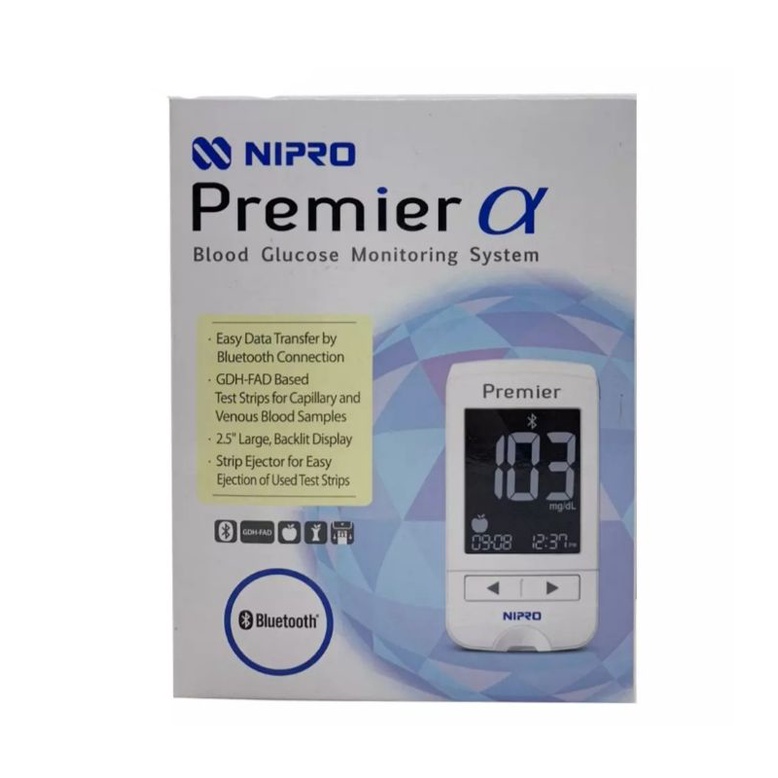 Máy đo đường huyết Nipro Premier α ⚡ Bảo hành trọn đời ⚡ Công nghệ mới kết quả chính xác cao, kết nối với điện thoại