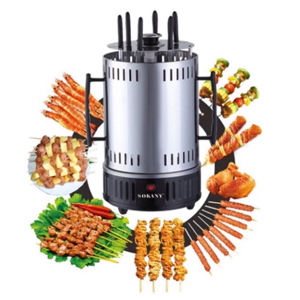 Bếp nướng thịt bbq xiên que, nướng hải sản không khói 6 que SOKANY