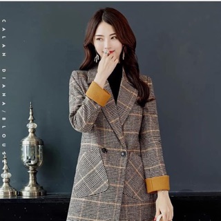 Áo dạ kẻ đẹp xuất hàn kèm ảnh thật