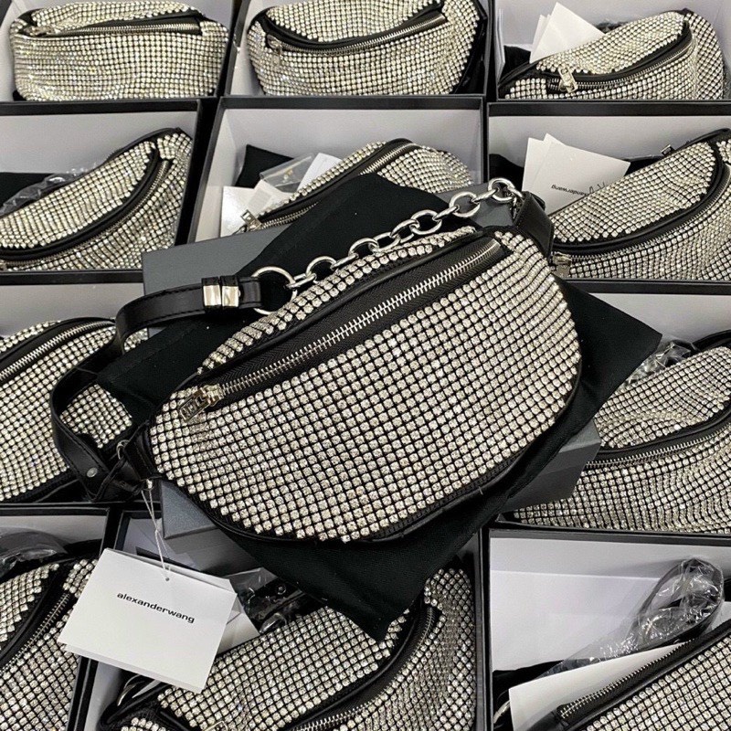 Túi alex wang bao tử full box túi vải đá phụ sz 23 cm