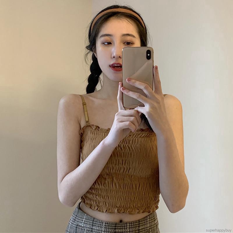 Áo hai dây xếp ly thời trang quyến rũ cho nữ