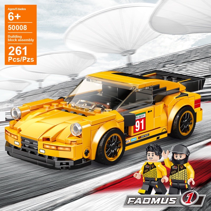 Bộ xếp hình Legoo xe đua thể thao yellow car