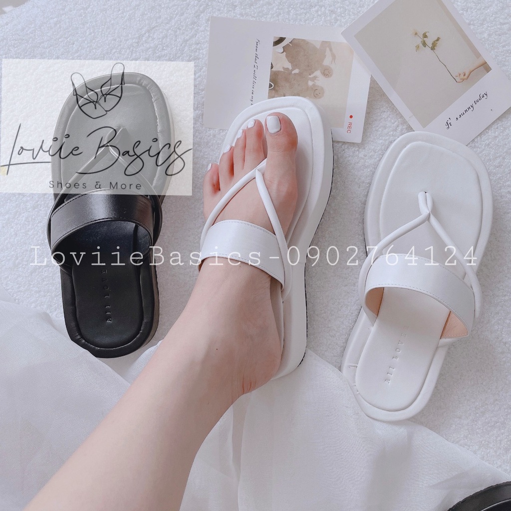 DÉP NỮ LOVIIE BASICS - DÉP THỜI TRANG QUAI NGANG - DÉP BÁNH MÌ ĐẾ THẤP 3 PHÂN D220421