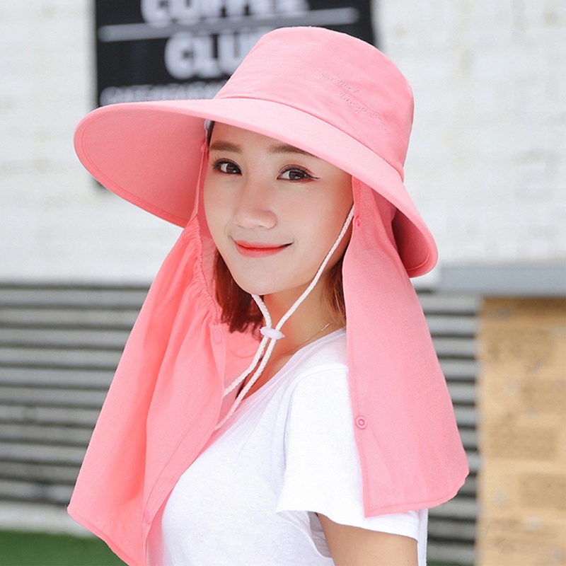 Nón Chống Nắng Vành Rộng Che Cổ Chống Tia UV Thời Trang Mùa Hè Cho Nữ