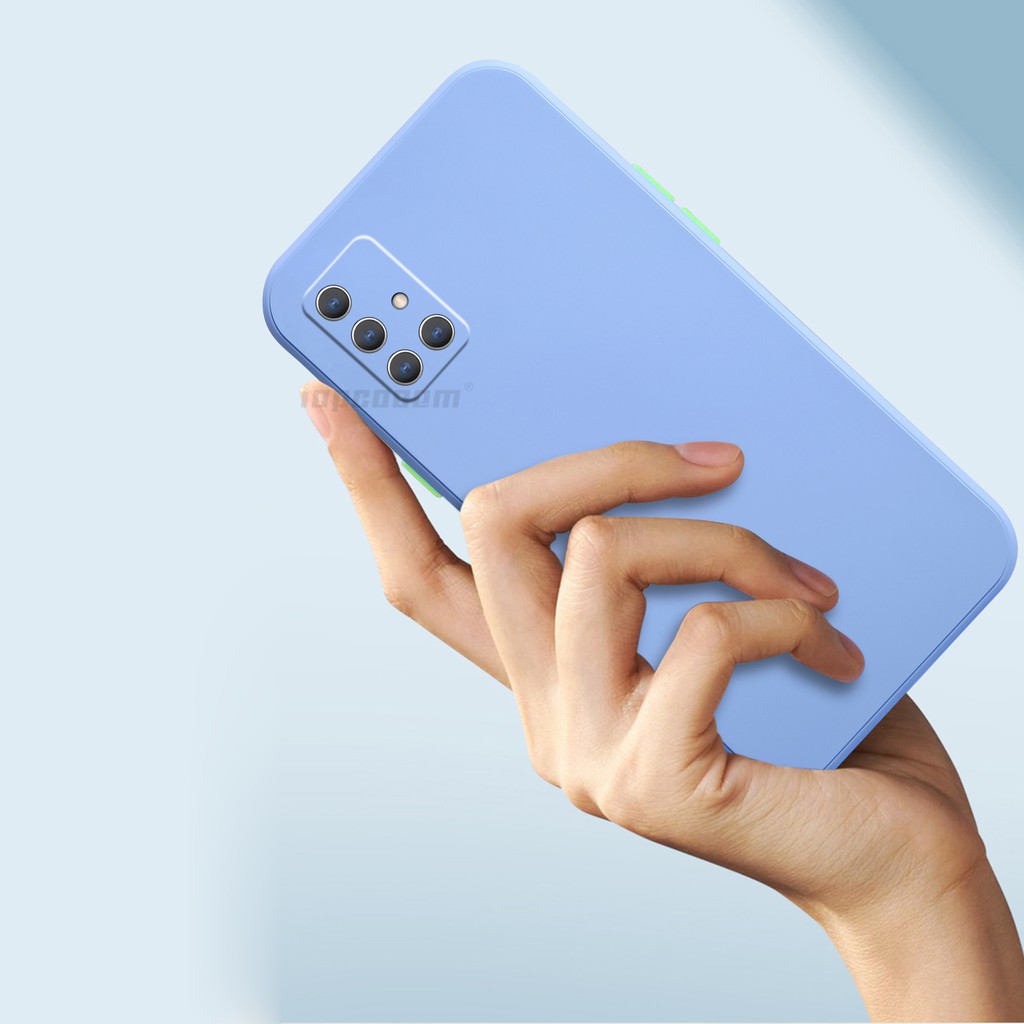 Ốp điện thoại silicone mềm khung vuông màu trơn cao cấp cho Samsung Galaxy A51 A71 A31 A21S A02S A12