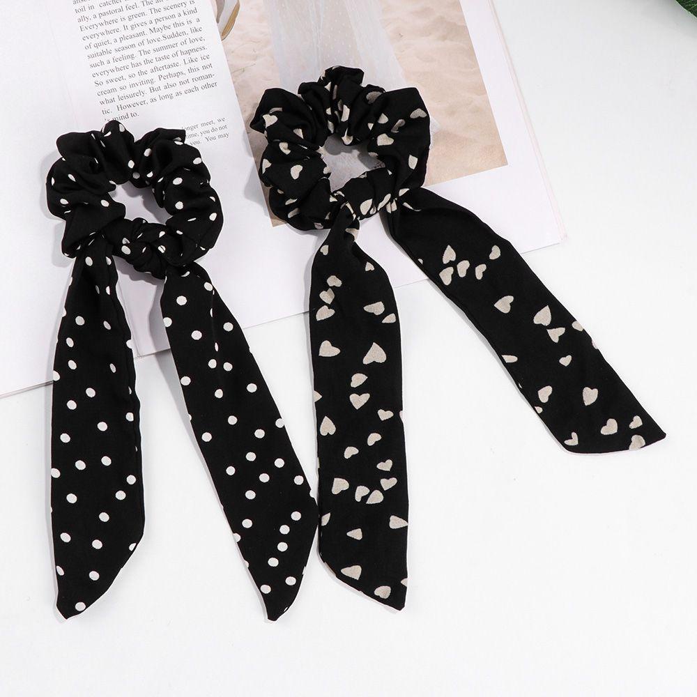MOILYVN Dây Cột Tóc Ruy Băng Thắt Nơ In Họa Tiết Phong Cách Boho
