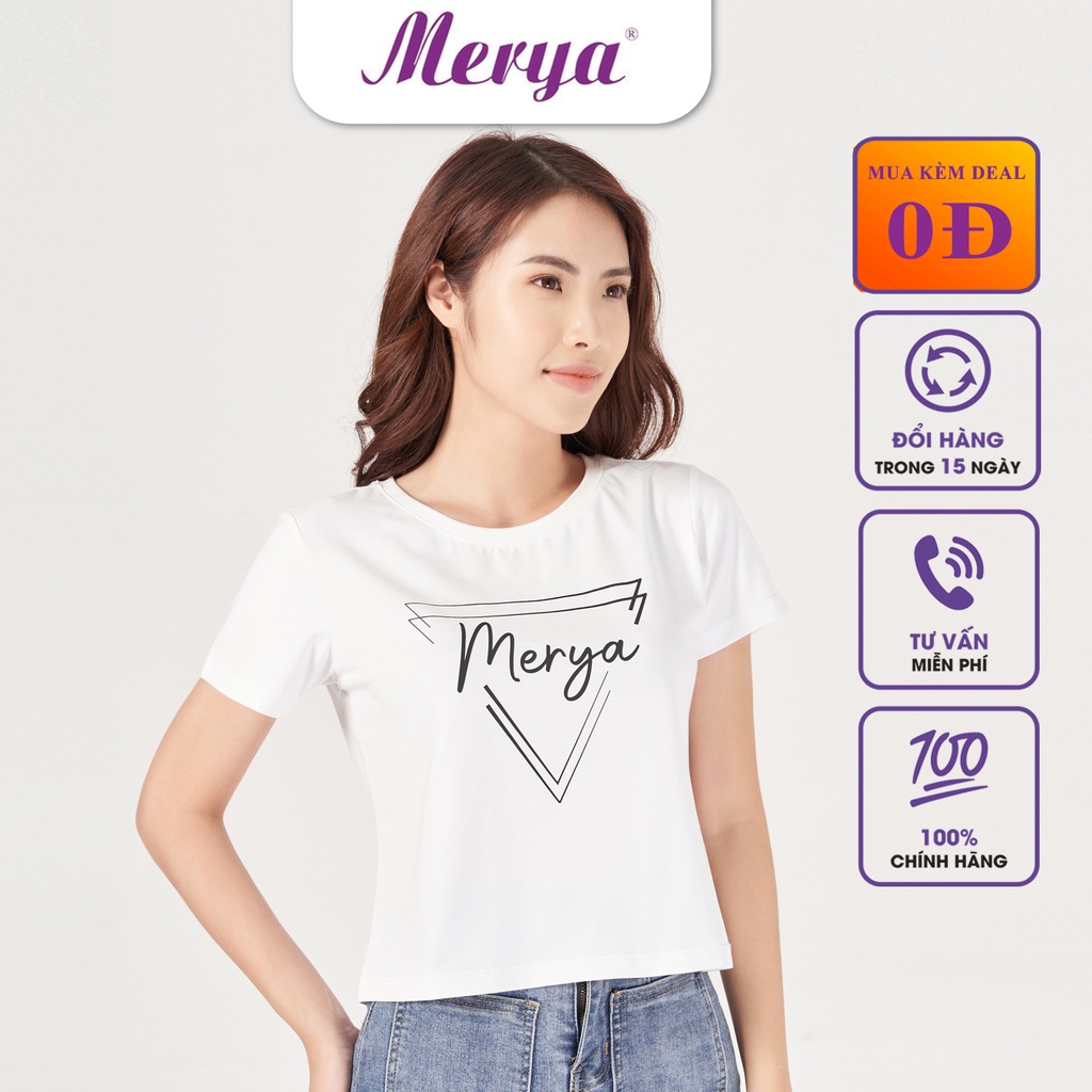 Áo thun croprop nữ 92% cotton Merya TSC0221(H1)