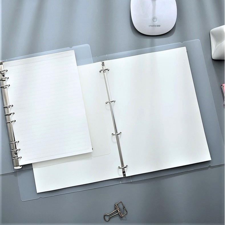 Bìa sổ còng ruột giấy refill binder bìa nhựa cứng A5 A6 B5 6 9 26 lỗ giấy kẻ vuông ngang trơn chấm - Tadaa Gifts