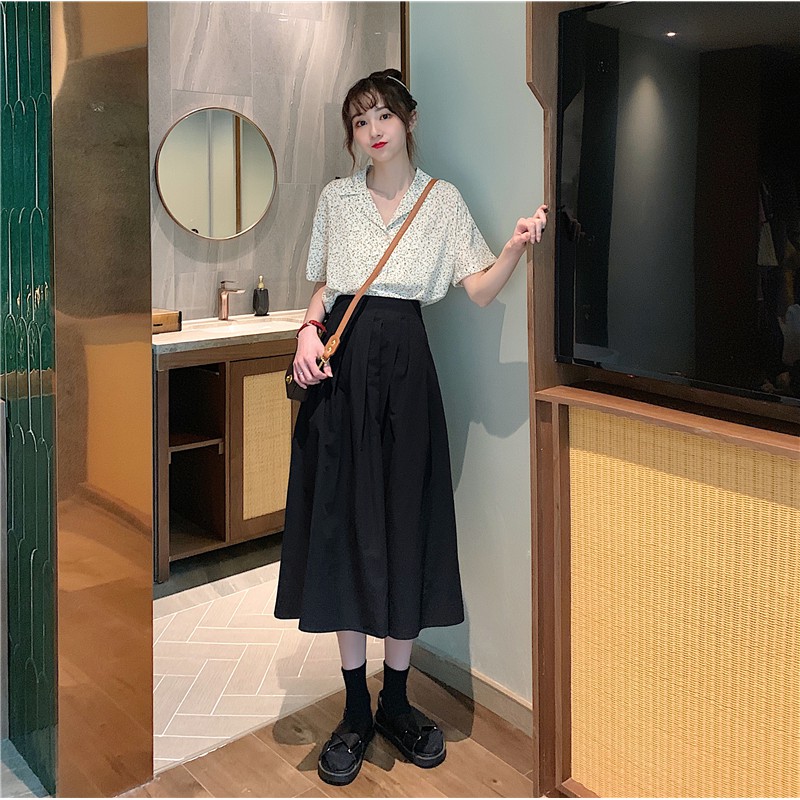 [Mã FADIRECT20 giảm 20K đơn 150K] Chân Váy Midi Chữ A Lưng Thun Cao Màu Trơn Hợp Thời Trang | BigBuy360 - bigbuy360.vn
