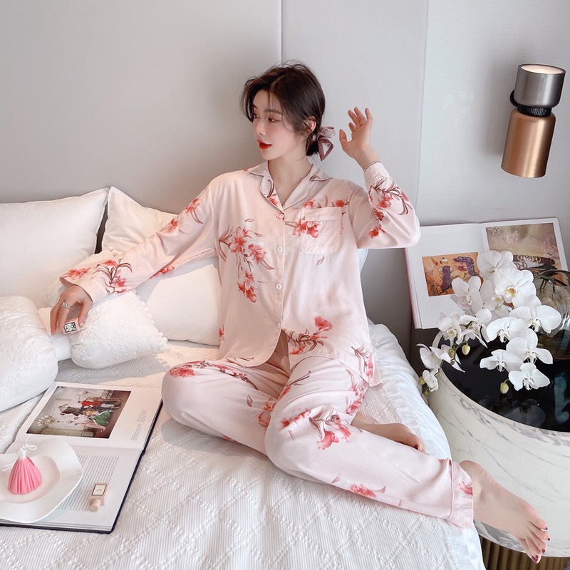 Pajamas Đồ Ngủ Mặc Nhà Lụa Mềm Mịn FreeSize AMANTA AMTPY017