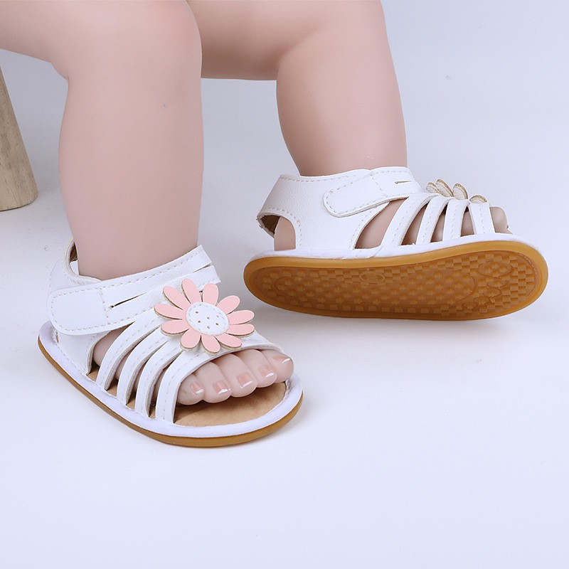❤️Giày sandal tập đi cao cấp cực chất đế cao su chống trơn trượt chất da mềm mại  đính hoa dễ thương cho bé gái.Loại 1