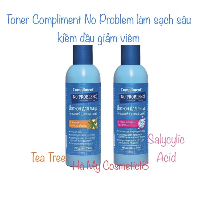 Toner Compliment No Problem làm sạch sâu, kiềm dầu, giảm viêm