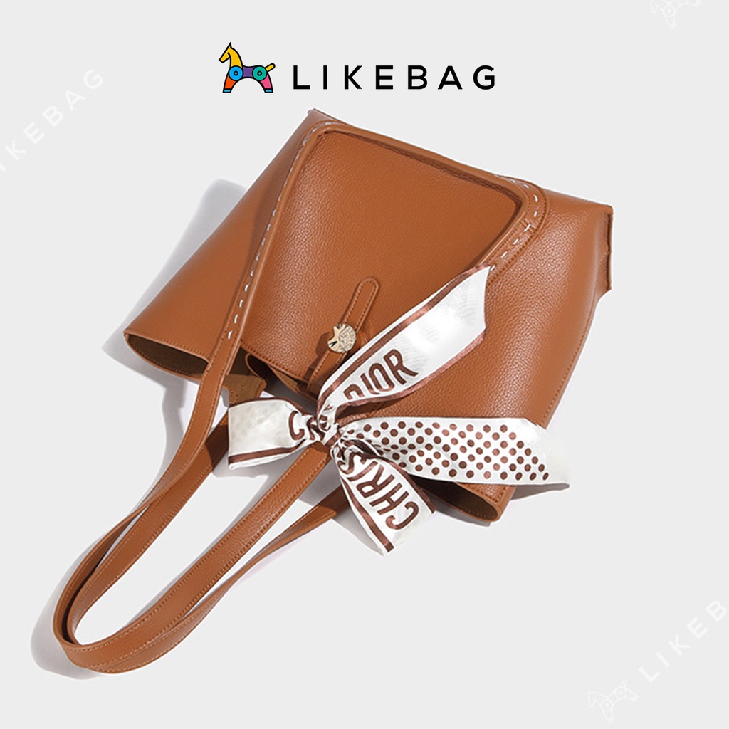 Túi xách nữ đeo vai thời trang LIKEBAG form to 1 ngăn thắt nơ thanh lịch 212ST7584 - LIBAGI