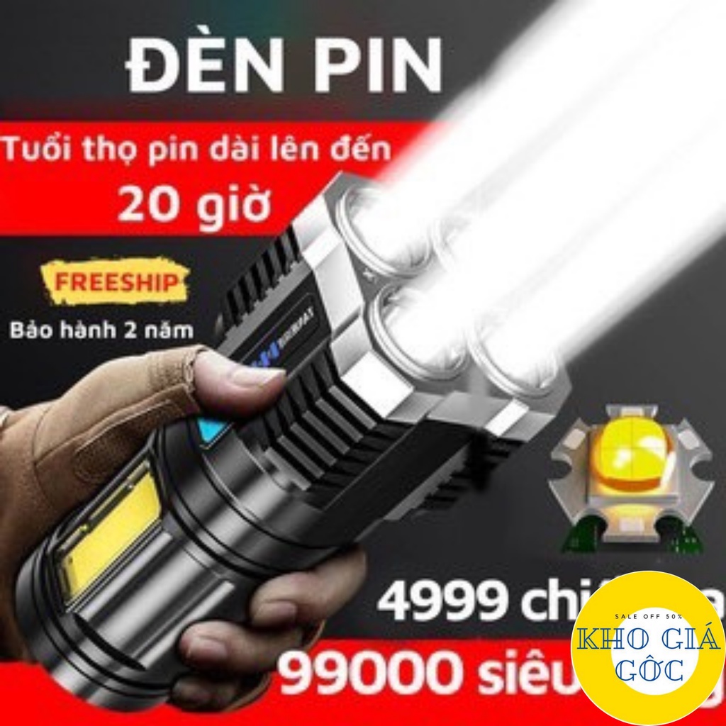 Đèn Pin Siêu Sáng Cầm Tay Chắc Chắn 4 Chế Độ Sáng | BigBuy360 - bigbuy360.vn