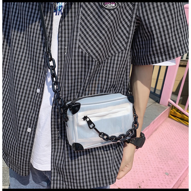 Túi đeo vai làm từ PVC chống thấm nước thời trang mùa hè năng động cho nam