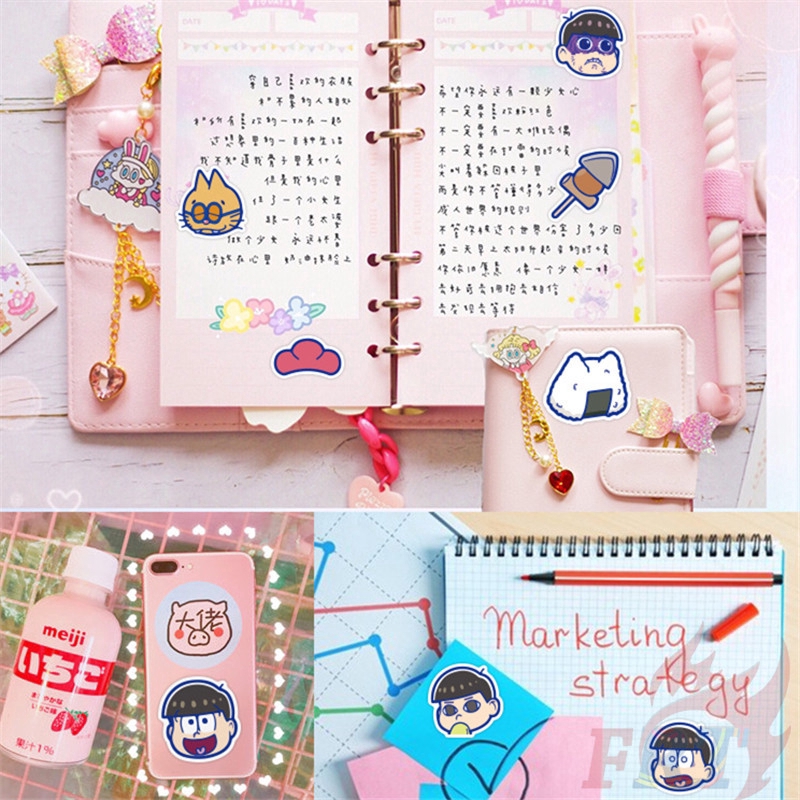 Set 40 Miếng Dán Trang Trí Hình Anime Độc Đáo