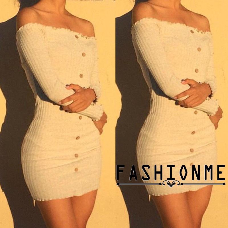 ღ𝓂ℰWomen Lady Casual Ruffle Off Shoulder Cocktail Sexy Short Mini Party Club Dress Hot Sale | BigBuy360 - bigbuy360.vn