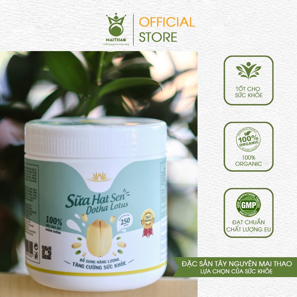 Sữa hạt sen nguyên chất Dotha Lotus vùng Đồng Tháp  tăng cường sức khoẻ bổ sung năng lượng hộp 250g