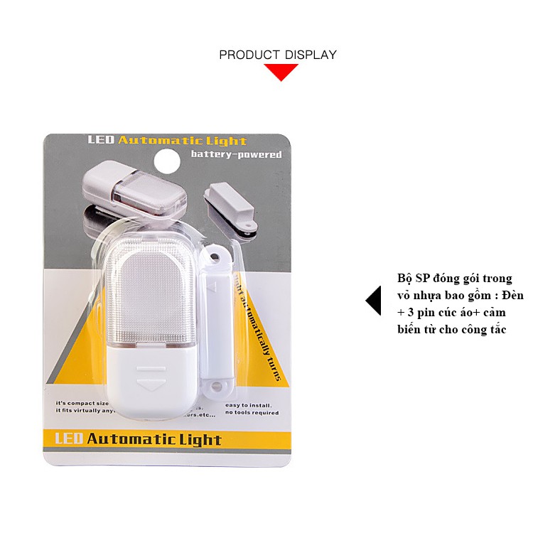 Đèn LED bật tắt bằng cảm ứng từ dùng chiếu sáng cốp xe máy tự động