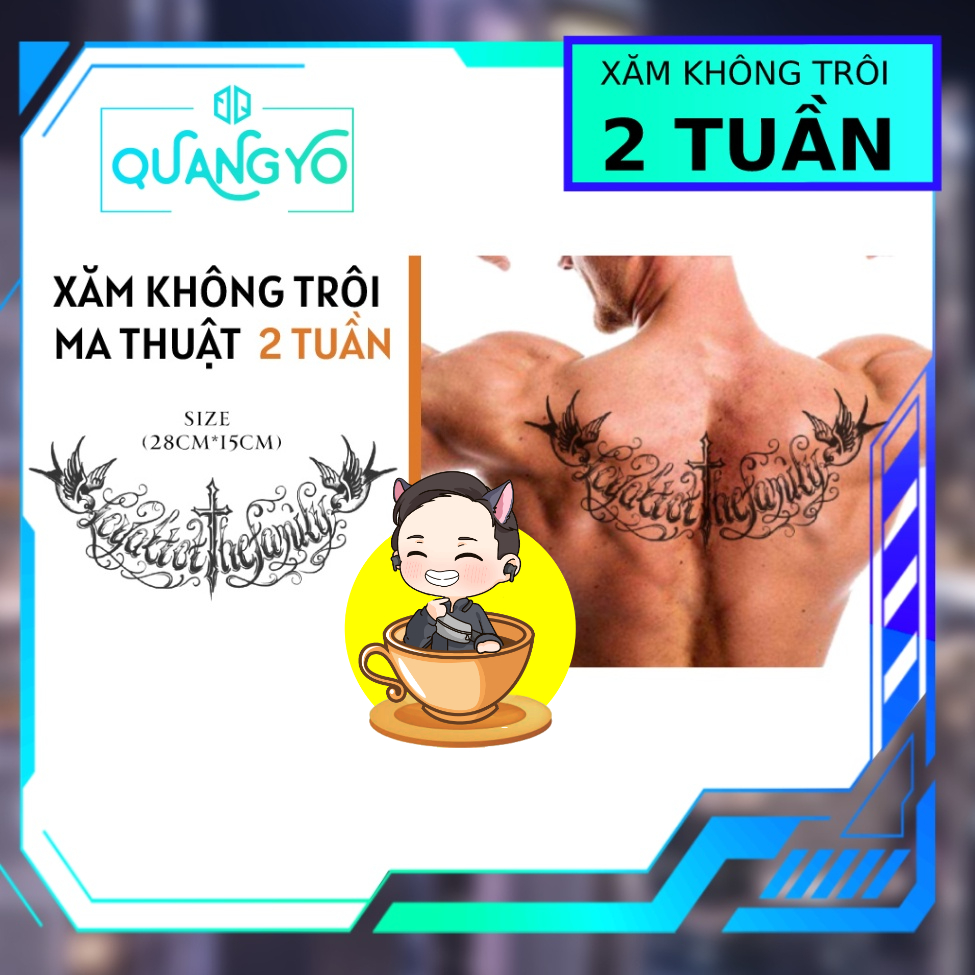 Hình xăm không trôi chữ kín ngực, đầy lưng, thập giá, cặp đôi chim bay, Xăm giống Inkaholic