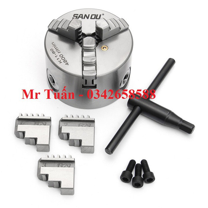 Mâm cặp 3 chấu 80mm