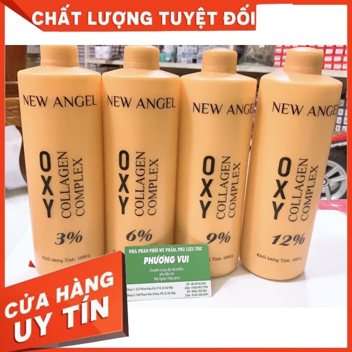 oxy nhuom tóc-Oxy trợ nhuộm 3%-6%-9%-12%  NEW ANGEL Collagen không kích ứng da đầu-có mùi thơm