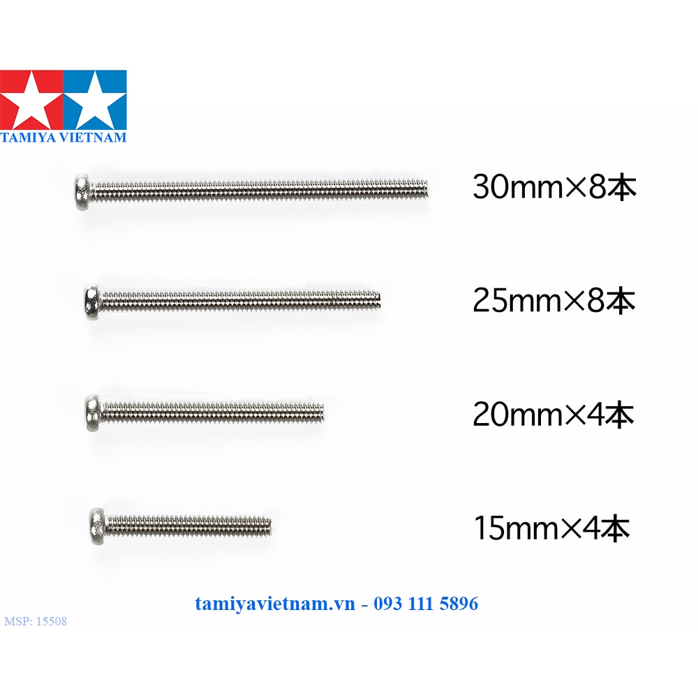 15508 Phụ Kiện mô hình xe đua lắp ráp Mini 4WD STAINLESS STEEL SCREW SET