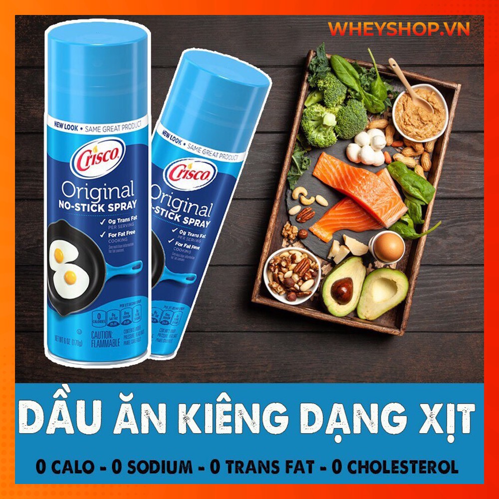 [ 575 - 1200 Lần Sử Dụng ] Dầu Xịt Ăn Kiêng 0 Calories Crisco và PAM - Hỗ Trợ Giảm Cân Giảm Mỡ