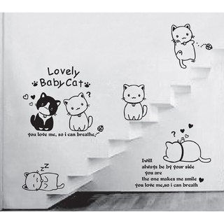 Decal dán tường Mèo xinh
