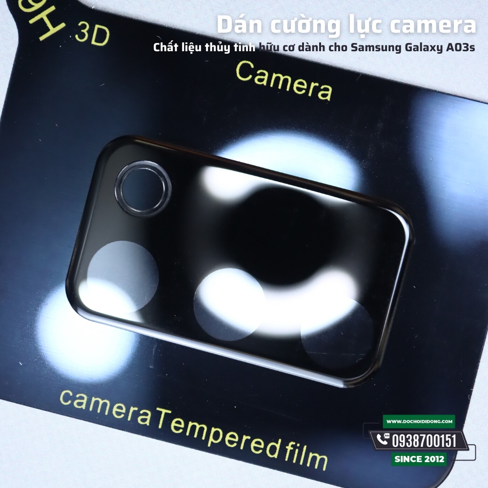 Miếng dán cường lực camera Samsung A03s thủy tinh hữu cơ