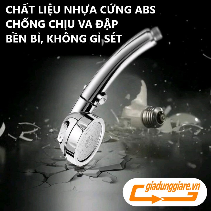 ĐẦU VÒI SEN tắm nóng lạnh cao cấp mạ CROM bát vòi tắm tăng áp mặt Inox kèm nút tắt mở với 03 chế độ nước - giadunggiare