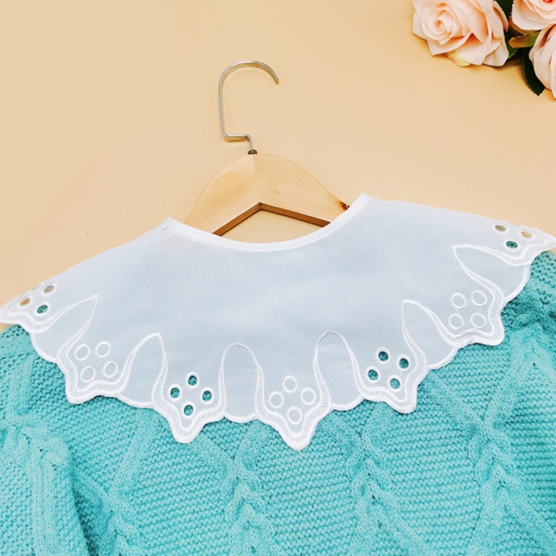 Cổ Áo Giả Chất Liệu Chiffon Họa Tiết Thêu Xinh Xắn Cho Nữ