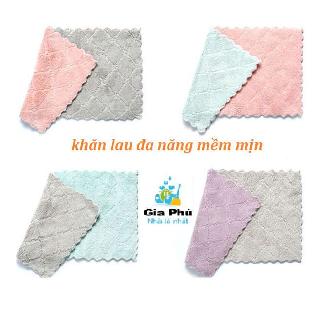 Combo 5 khăn lau đa năng thấm hút nước tốt, mềm mại Gia Phú