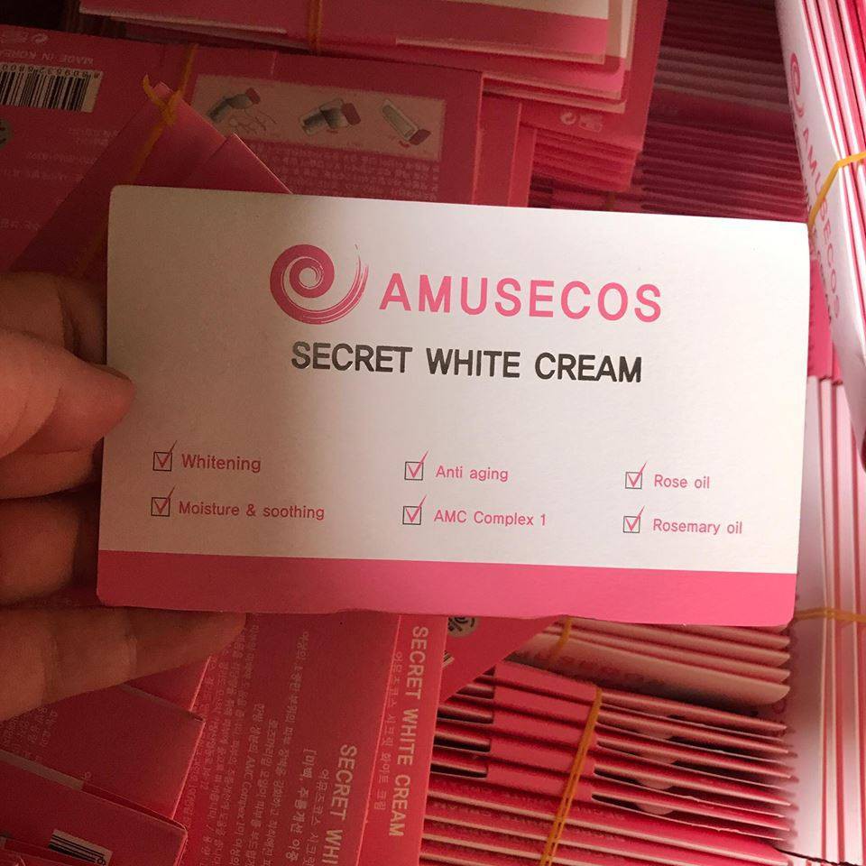 Gel dưỡng làm hồng và se khít vùng kín Amusecos Secret White Cream (Made in Korea, 1g/ống, 3ống/set)