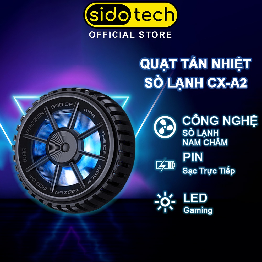 Quạt tản nhiệt điện thoại gaming SIDOTECH MEMO CX-A2 sò lạnh nam châm từ tính nhỏ gọn làm mát nhanh chơi game MOBA FPS