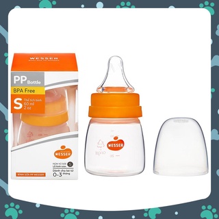 Bình Sữa Cổ Hẹp Wesser 60ml140ml 250ml nhựa pp an toàn dành cho trẻ sơ sinh