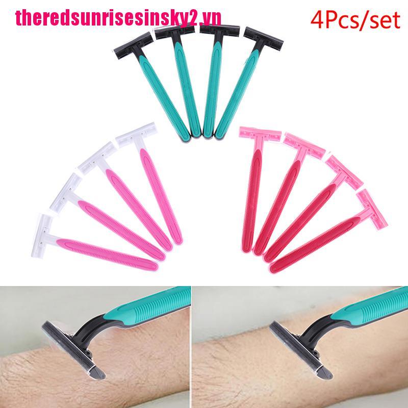(Hàng Mới Về) Set 4 Lưỡi Dao Cạo Râu 3 Lưỡi Chuyên Dụng Cho Nam Nữ