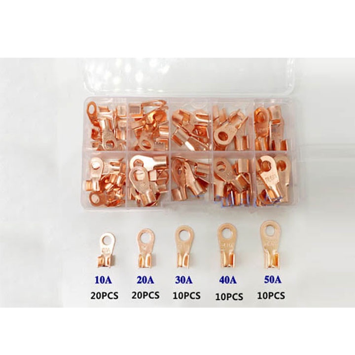Đầu cos đồng đỏ, đầu cốt bấm dây điện nối bình ắc quy xe đạp điện, xe máy, cosse  OT-40A-50A
