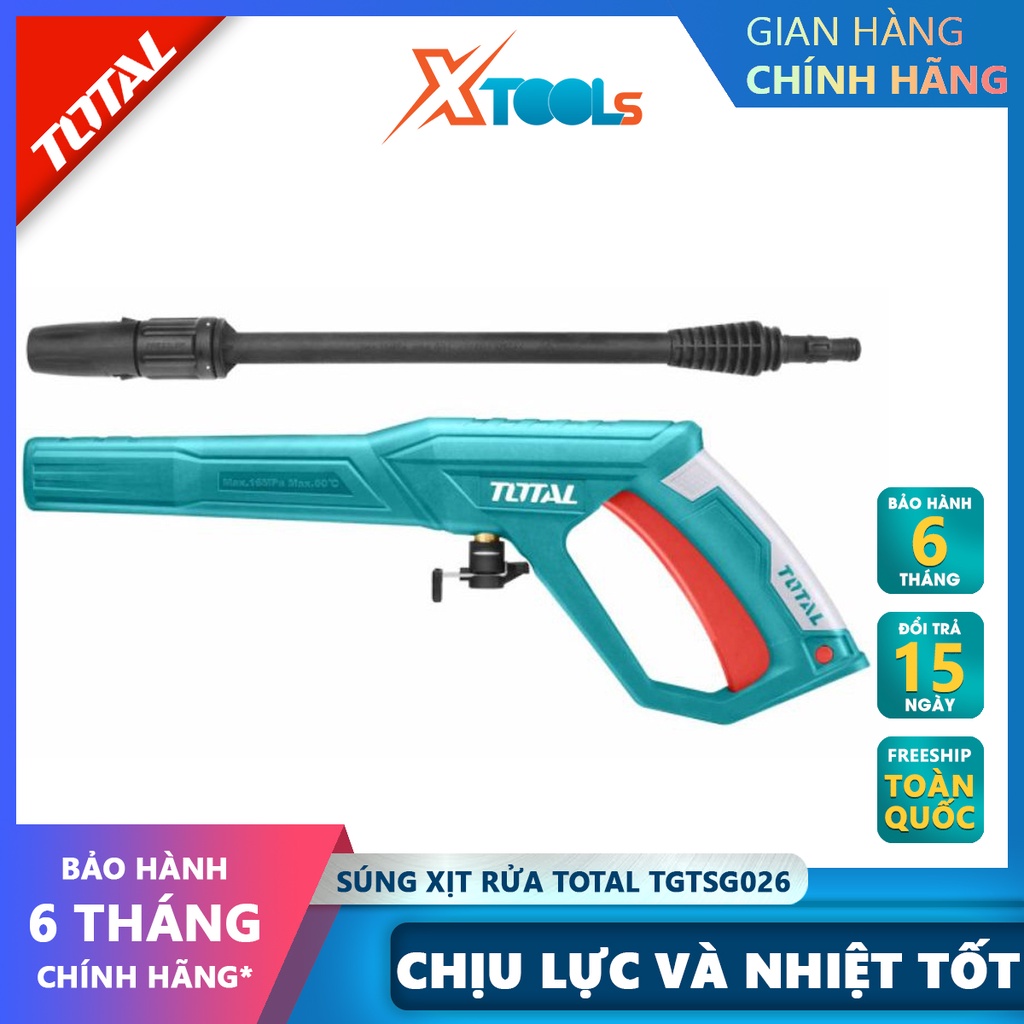 Súng xịt rửa TOTAL TGTSG026 súng phun nước Chất liệu nhựa, chịu lực và chịu nhiệt tốt, tương thích với model của Total