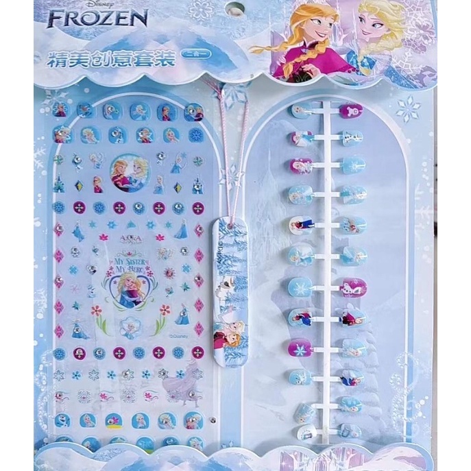 Sét 24 miếng dán móng tay và sticker trang trí móng cho bé